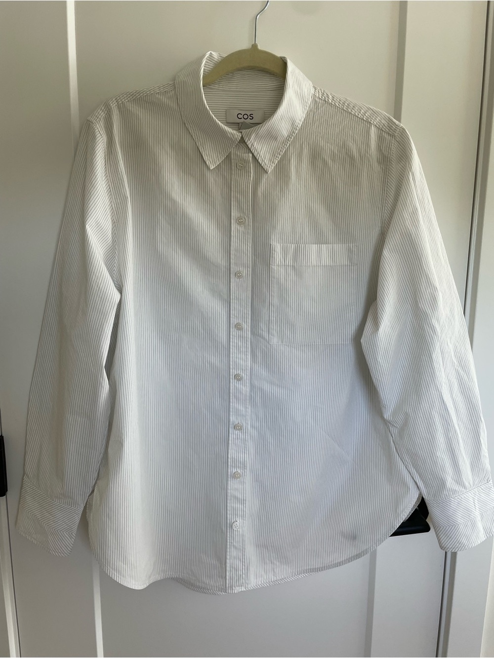 COS Tailored Pinstripe Shirt in Pima Cotton in white - Picture 7 of 13